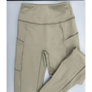 Loungy By Giuliana‎ Womens XS Khaki High Waist Leggings Athletic Pants